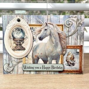 Handmade Unicorn Birthday Greeting Card